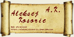 Aleksej Kosorić vizit kartica